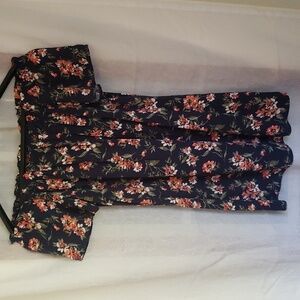 Abercrombie & Fitch Dress Top Womens Size XS Navy Floral Off The Shoulder Casual